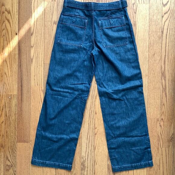 Madewell Belted Wide-Leg Cargo jeans in Marlberry Wash Denim Women’s Size 27 NWT - Picture 11 of 14
